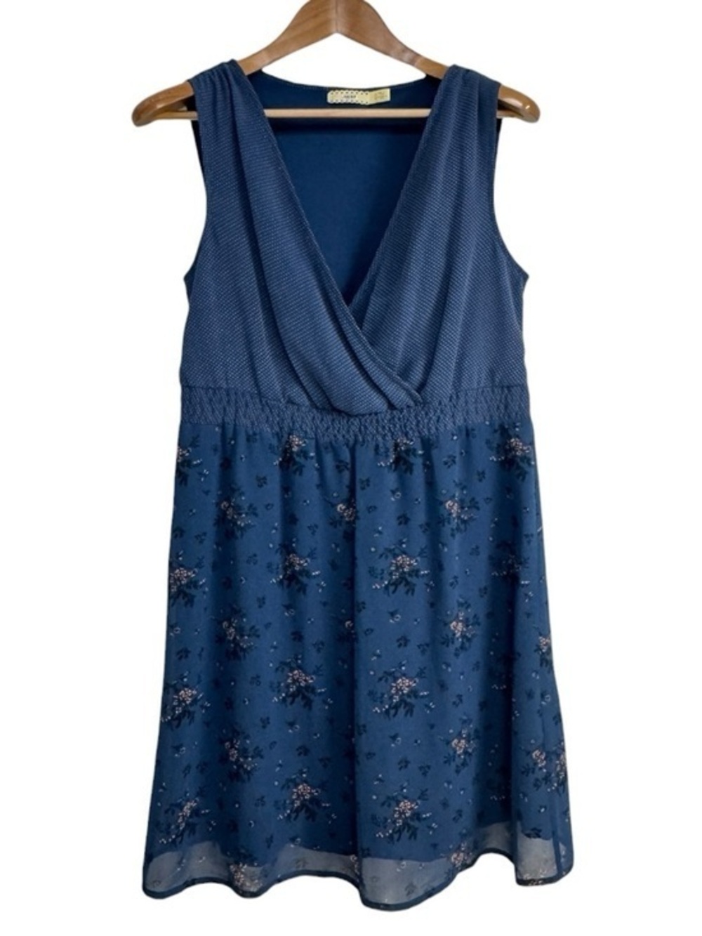 Pins and Needles Blue Floral Sleeveless Fit & Flare Dress Women’s Small